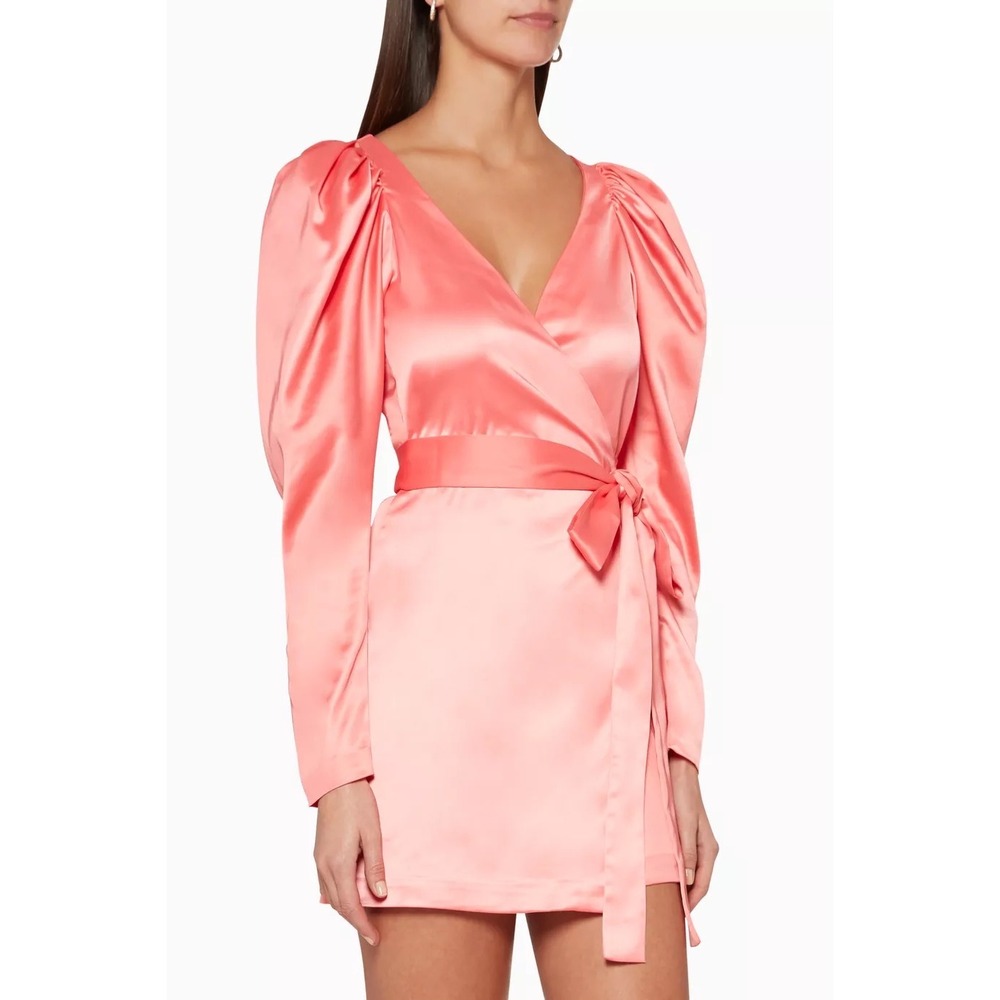 ROTATE BIRGER CHRISTENSEN Number 31 Dress In Shell Pink Size 8 Satin Chic Sexy